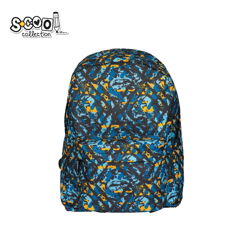 Ghiozdan cu imprimeu multicolor, 11 ani+, bretele reglabile, spate buretat, impermeabil, 43 cm - imagine 4